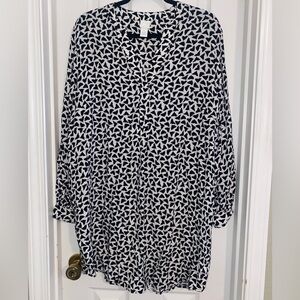 H&M Monochrome Abstract Shirt Dress